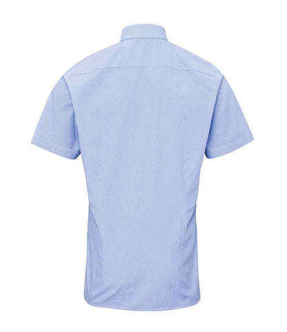 Premier PR221 Light Blue/White Back - Shirt Ready to be Embroidered and Printed by Custard Workwear - Cheap Personalised and Customised Workwear in Nottinghamshire, Derbyshire and Leicestershire