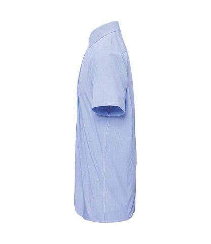 Premier PR221 Light Blue/White Left - Shirt Ready to be Embroidered and Printed by Custard Workwear - Cheap Personalised and Customised Workwear in Nottinghamshire, Derbyshire and Leicestershire