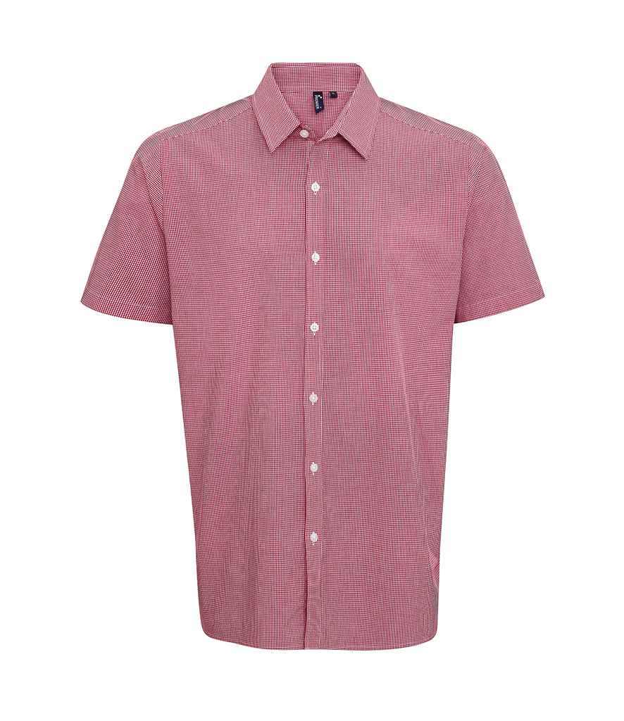 Premier PR221 Red/White Front - Men's Shirt Ready to be Embroidered and Printed by Custard Workwear - Cheap Personalised and Customised Workwear in Nottinghamshire, Derbyshire and Leicestershire