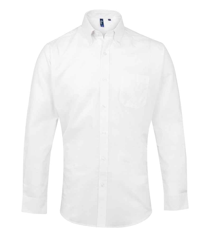 Premier PR234 White Front - Shirt Ready to be Embroidered and Printed by Custard Workwear - Cheap Personalised and Customised Workwear in Nottinghamshire, Derbyshire and Leicestershire