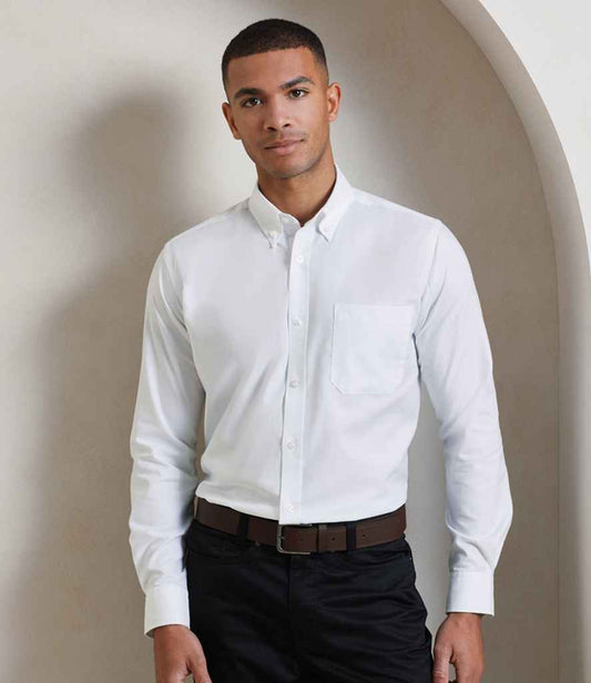 Premier PR234 White Model - Men's Shirt Ready to be Embroidered and Printed by Custard Workwear - Cheap Personalised and Customised Workwear in Nottinghamshire, Derbyshire and Leicestershire