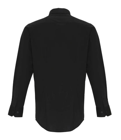 PR244 - Men's Long Sleeve Stretch Fit Poplin Shirt | Black