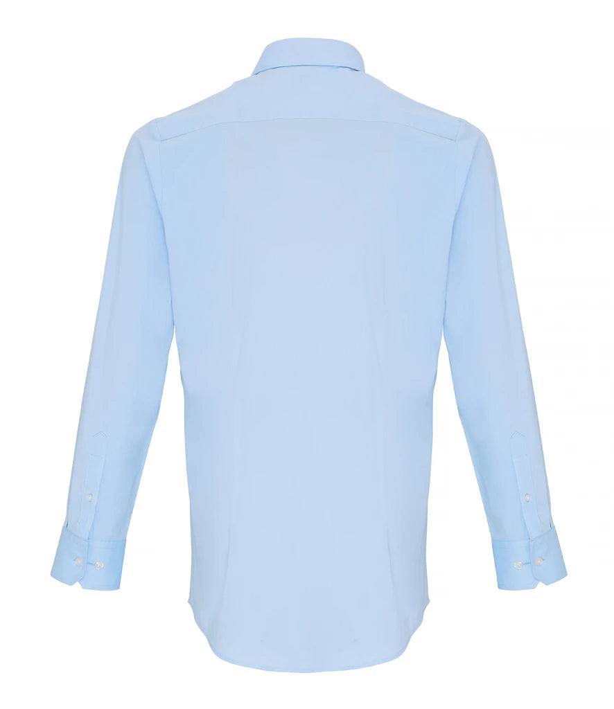 PR244 - Men's Long Sleeve Stretch Fit Poplin Shirt | Pale Blue