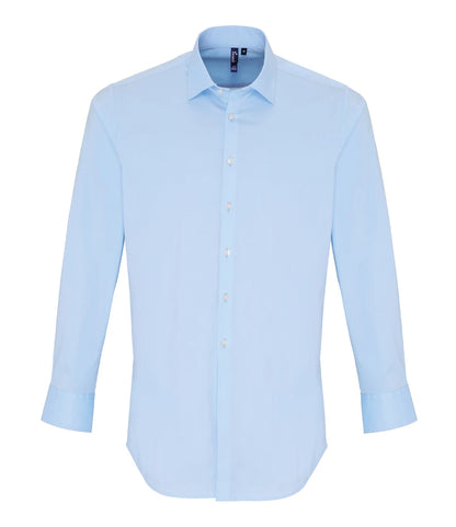 PR244 - Men's Long Sleeve Stretch Fit Poplin Shirt | Pale Blue