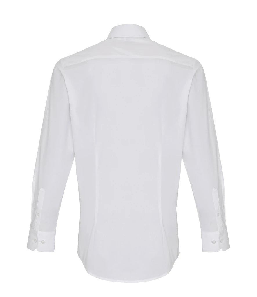 PR244 - Men's Long Sleeve Stretch Fit Poplin Shirt | White