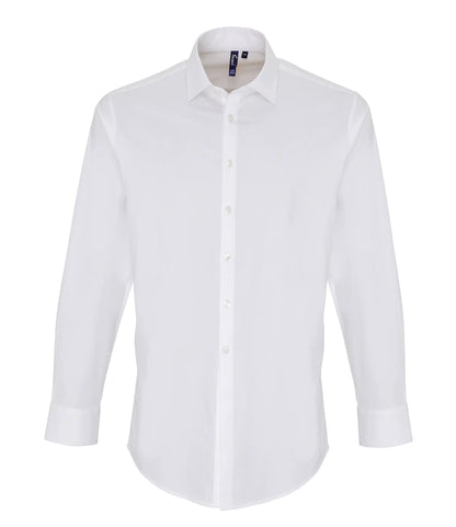 PR244 - Men's Long Sleeve Stretch Fit Poplin Shirt | White