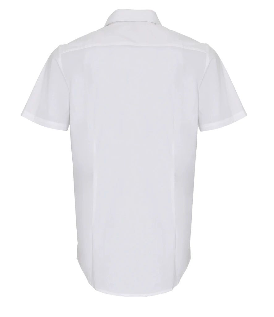 PR246 - Men's Short Sleeve Stretch Fit Poplin Shirt | White