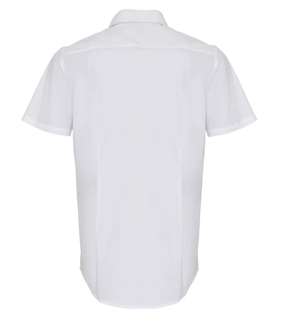 PR246 - Men's Short Sleeve Stretch Fit Poplin Shirt | White