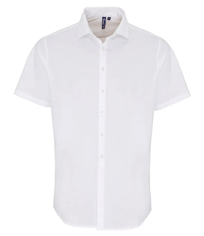 PR246 - Men's Short Sleeve Stretch Fit Poplin Shirt | White