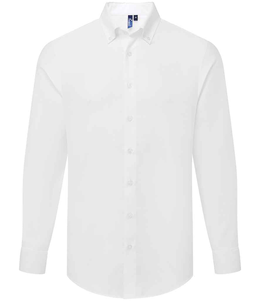 Premier PR284 White Front - Men's Shirt Ready to be Embroidered and Printed by Custard Workwear - Cheap Personalised and Customised Workwear in Nottinghamshire, Derbyshire and Leicestershire