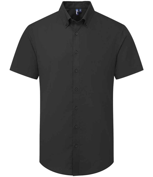 Premier PR286 Black Front - Men's Shirt Ready to be Embroidered and Printed by Custard Workwear - Cheap Personalised and Customised Workwear in Nottinghamshire, Derbyshire and Leicestershire