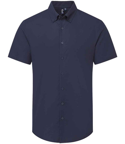 Premier PR286 Navy Front - Shirt Ready to be Embroidered and Printed by Custard Workwear - Cheap Personalised and Customised Workwear in Nottinghamshire, Derbyshire and Leicestershire