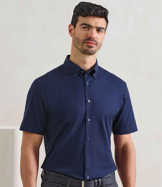 Premier PR286 Navy Model - Men's Shirt Ready to be Embroidered and Printed by Custard Workwear - Cheap Personalised and Customised Workwear in Nottinghamshire, Derbyshire and Leicestershire