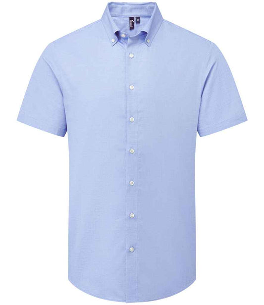 Premier PR286 Oxford Blue Front - Men's Shirt Ready to be Embroidered and Printed by Custard Workwear - Cheap Personalised and Customised Workwear in Nottinghamshire, Derbyshire and Leicestershire