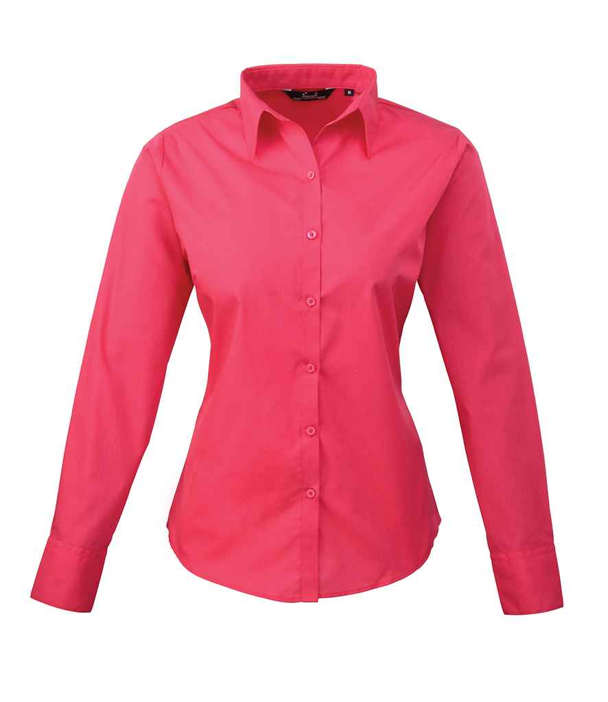 Premier PR300 Hot Pink Front - Ladies Shirt Ready to be Embroidered and Printed by Custard Workwear - Cheap Personalised and Customised Workwear in Nottinghamshire, Derbyshire and Leicestershire