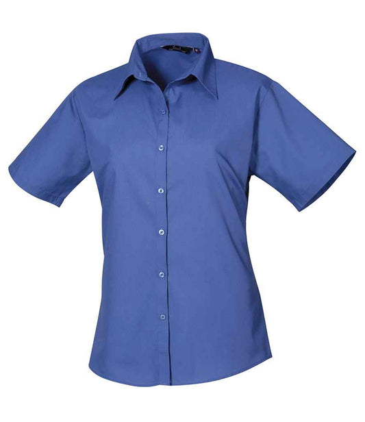 Premier PR302 Royal Blue Front - Ladies Blouse Ready to be Embroidered and Printed by Custard Workwear - Cheap Personalised and Customised Workwear in Nottinghamshire, Derbyshire and Leicestershire