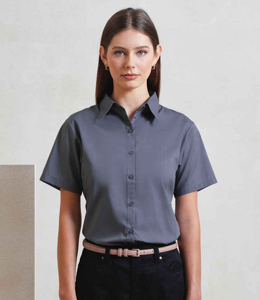 Premier PR302 Steel Model - Ladies Blouse Ready to be Embroidered and Printed by Custard Workwear - Cheap Personalised and Customised Workwear in Nottinghamshire, Derbyshire and Leicestershire