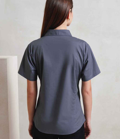 Premier PR302 Steel Model - Blouse Ready to be Embroidered and Printed by Custard Workwear - Cheap Personalised and Customised Workwear in Nottinghamshire, Derbyshire and Leicestershire