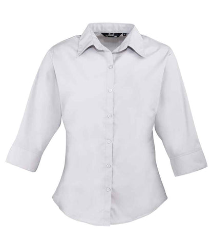 Premier PR305 Silver Front - Ladies Shirt Ready to be Embroidered and Printed by Custard Workwear - Cheap Personalised and Customised Workwear in Nottinghamshire, Derbyshire and Leicestershire
