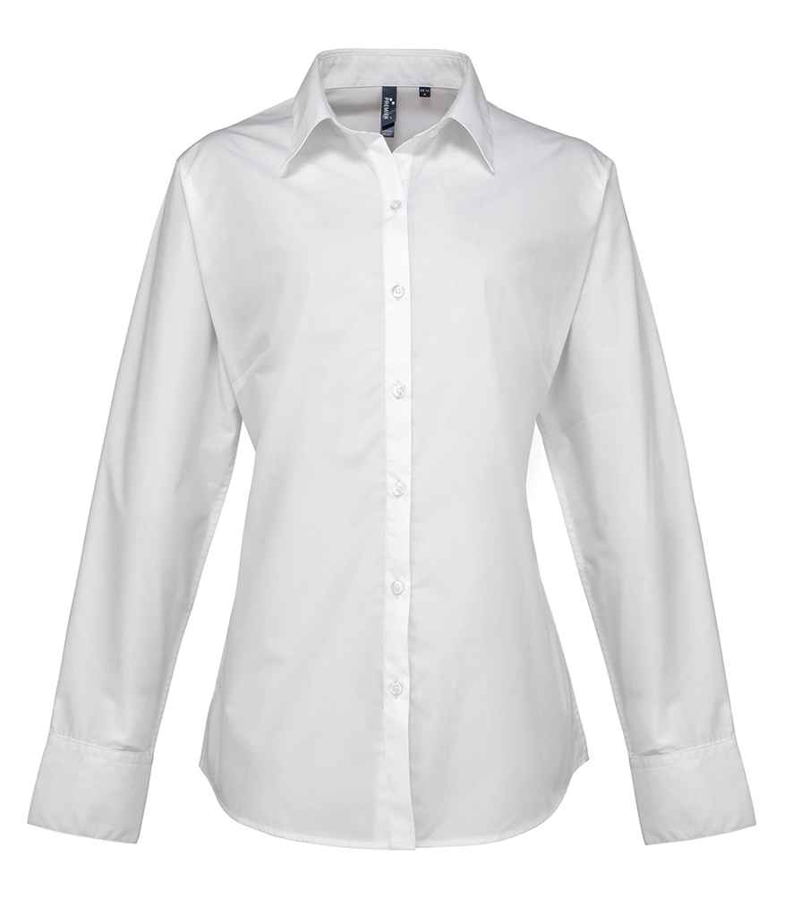 Premier PR307 White Front - Shirt Ready to be Embroidered and Printed by Custard Workwear - Cheap Personalised and Customised Workwear in Nottinghamshire, Derbyshire and Leicestershire