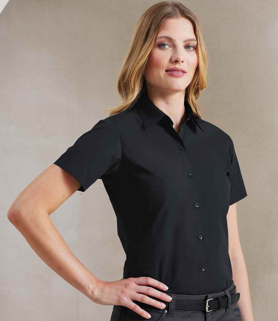 Premier PR309 Black Model - Shirt Ready to be Embroidered and Printed by Custard Workwear - Cheap Personalised and Customised Workwear in Nottinghamshire, Derbyshire and Leicestershire