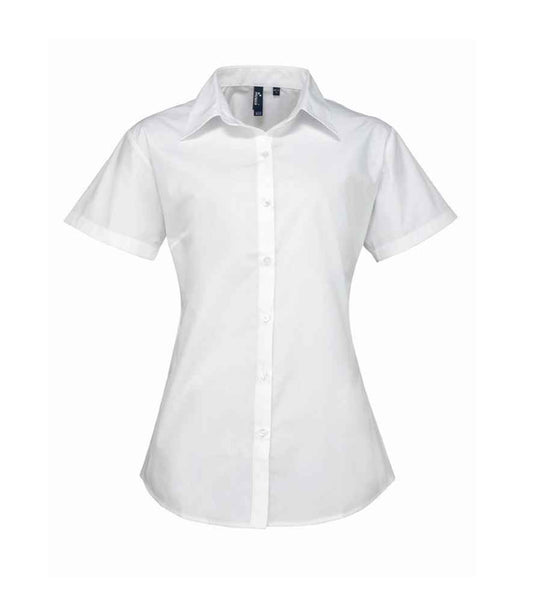 Premier PR309 White Front - Ladies Shirt Ready to be Embroidered and Printed by Custard Workwear - Cheap Personalised and Customised Workwear in Nottinghamshire, Derbyshire and Leicestershire