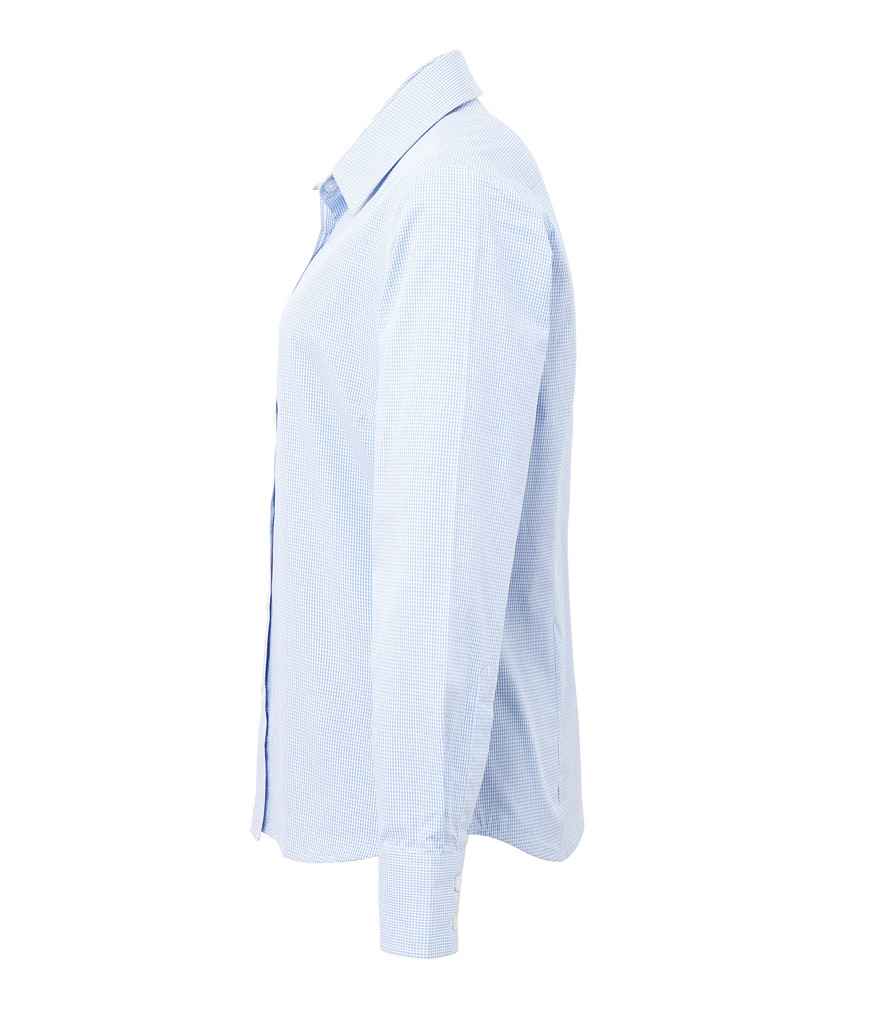 Premier PR320 Light Blue/White Left - Shirt Ready to be Embroidered and Printed by Custard Workwear - Cheap Personalised and Customised Workwear in Nottinghamshire, Derbyshire and Leicestershire