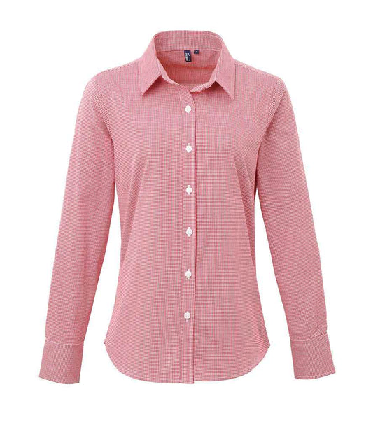 Premier PR320 Red/White Front - Ladies Shirt Ready to be Embroidered and Printed by Custard Workwear - Cheap Personalised and Customised Workwear in Nottinghamshire, Derbyshire and Leicestershire
