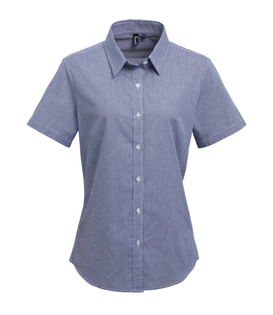 Premier PR321 Navy/White Front - Shirt Ready to be Embroidered and Printed by Custard Workwear - Cheap Personalised and Customised Workwear in Nottinghamshire, Derbyshire and Leicestershire