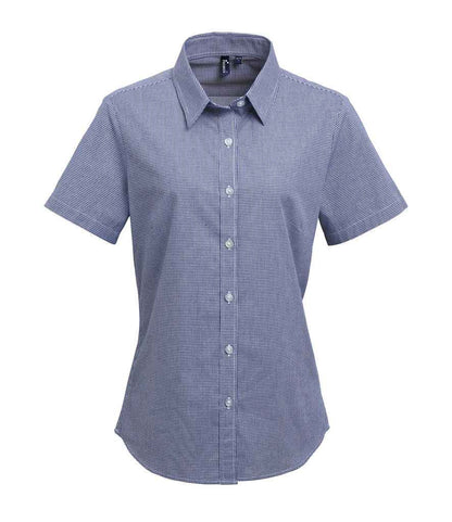 Premier PR321 Navy/White Front - Shirt Ready to be Embroidered and Printed by Custard Workwear - Cheap Personalised and Customised Workwear in Nottinghamshire, Derbyshire and Leicestershire