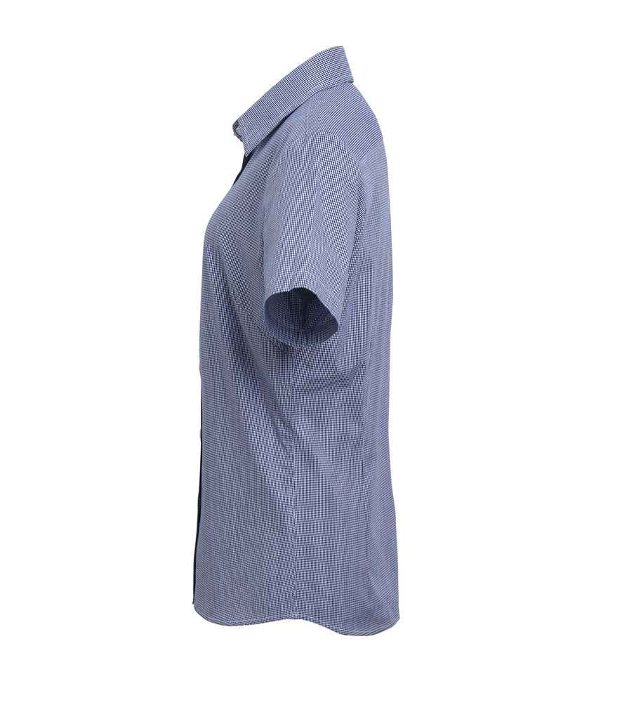 Premier PR321 Navy/White Left - Shirt Ready to be Embroidered and Printed by Custard Workwear - Cheap Personalised and Customised Workwear in Nottinghamshire, Derbyshire and Leicestershire
