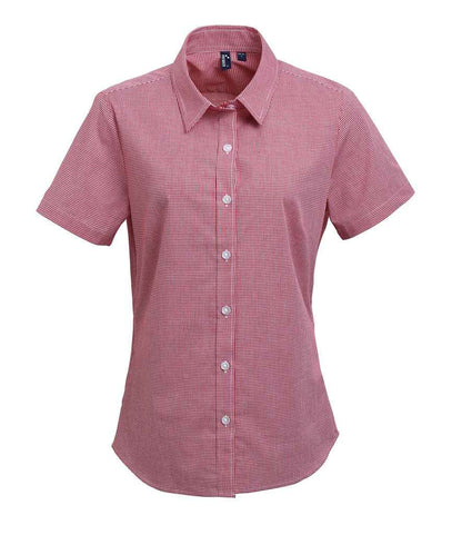 Premier PR321 Red/White Front - Ladies Shirt Ready to be Embroidered and Printed by Custard Workwear - Cheap Personalised and Customised Workwear in Nottinghamshire, Derbyshire and Leicestershire