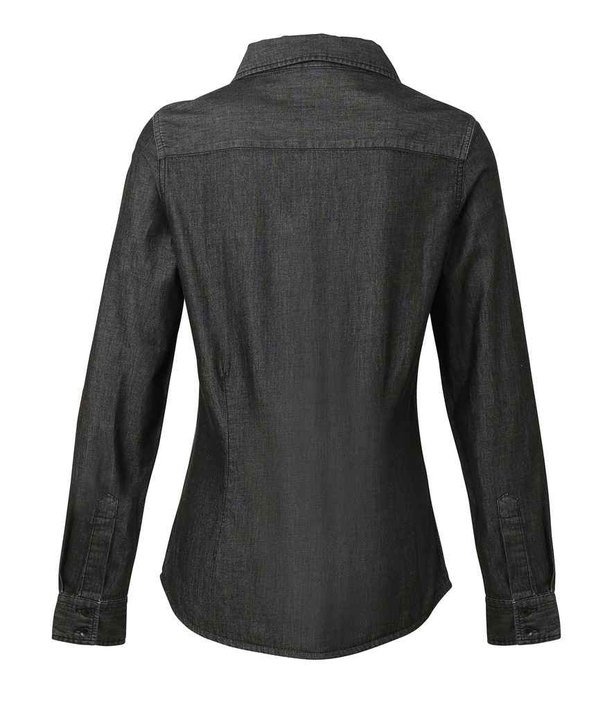 Premier PR322 Black Denim Back - Shirt Ready to be Embroidered and Printed by Custard Workwear - Cheap Personalised and Customised Workwear in Nottinghamshire, Derbyshire and Leicestershire