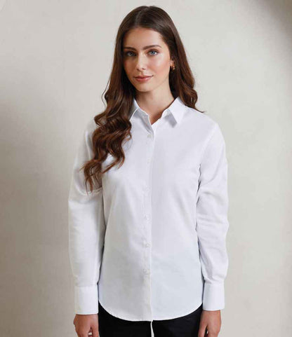 Premier PR334 White Model - Shirt Ready to be Embroidered and Printed by Custard Workwear - Cheap Personalised and Customised Workwear in Nottinghamshire, Derbyshire and Leicestershire