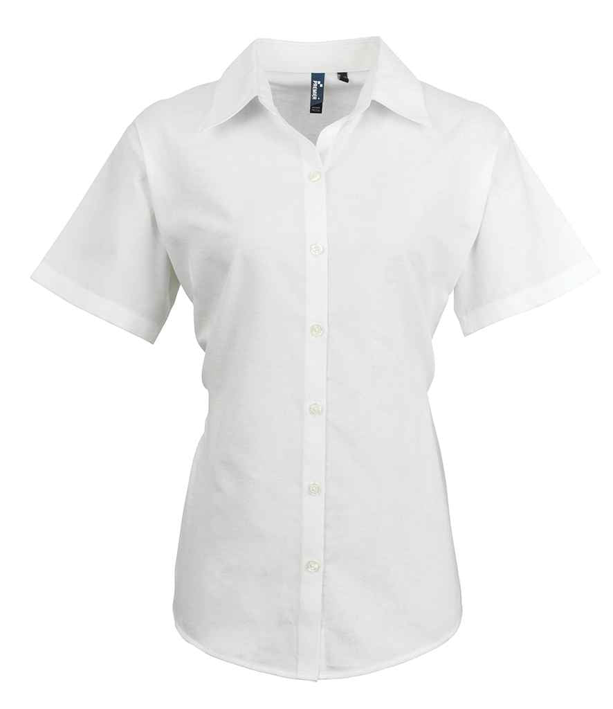 Premier PR336 White Front - Ladies Shirt Ready to be Embroidered and Printed by Custard Workwear - Cheap Personalised and Customised Workwear in Nottinghamshire, Derbyshire and Leicestershire