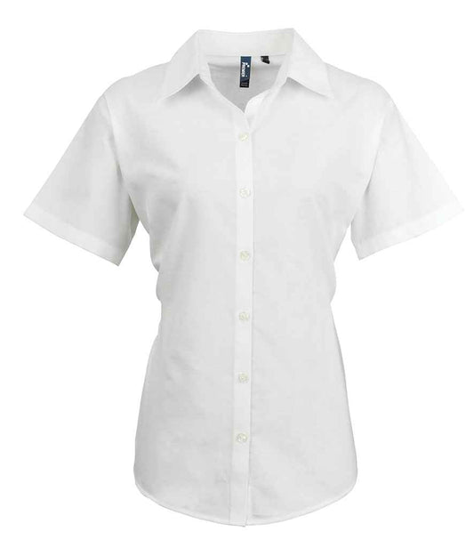 Premier PR336 White Front - Ladies Shirt Ready to be Embroidered and Printed by Custard Workwear - Cheap Personalised and Customised Workwear in Nottinghamshire, Derbyshire and Leicestershire