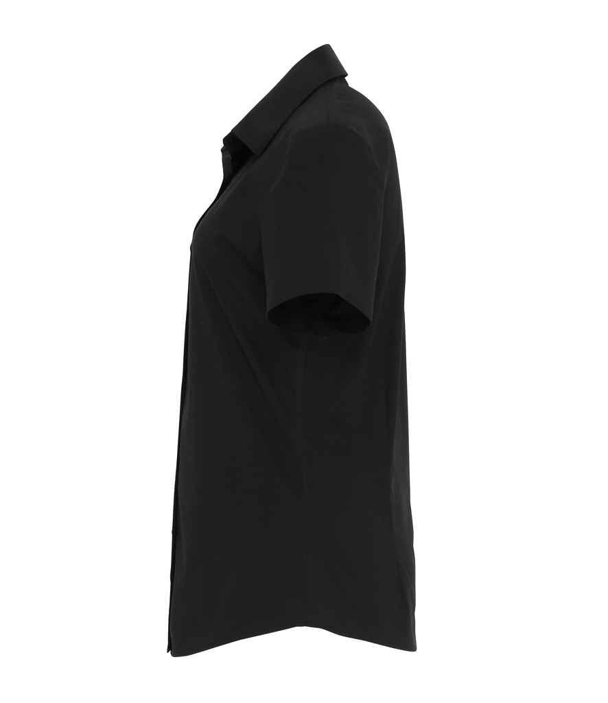 Premier PR346 Black Left - Shirt Ready to be Embroidered and Printed by Custard Workwear - Cheap Personalised and Customised Workwear in Nottinghamshire, Derbyshire and Leicestershire