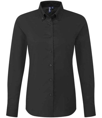 Premier PR384 Black Front - Shirt Ready to be Embroidered and Printed by Custard Workwear - Cheap Personalised and Customised Workwear in Nottinghamshire, Derbyshire and Leicestershire