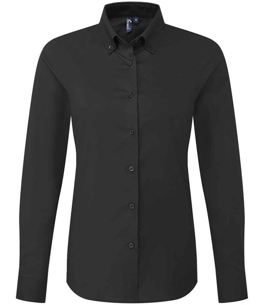 Premier PR384 Black Front - Shirt Ready to be Embroidered and Printed by Custard Workwear - Cheap Personalised and Customised Workwear in Nottinghamshire, Derbyshire and Leicestershire