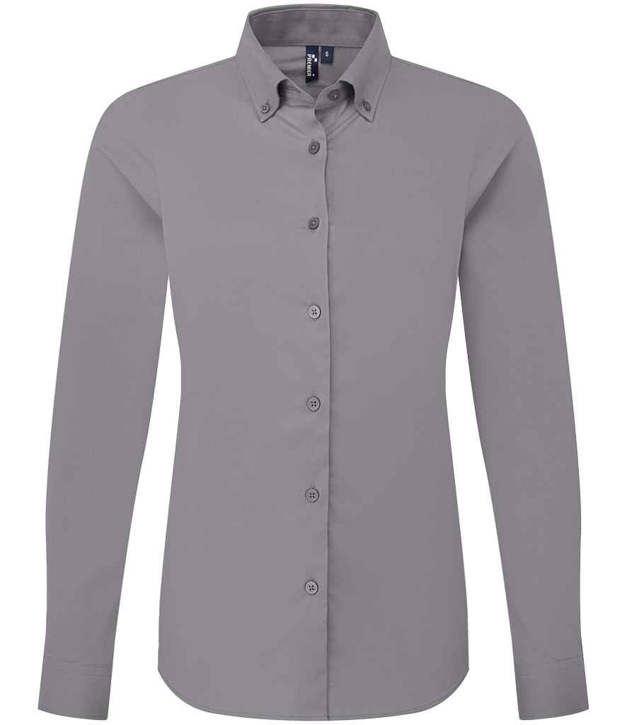 Premier PR384 Steel Front - Ladies Shirt Ready to be Embroidered and Printed by Custard Workwear - Cheap Personalised and Customised Workwear in Nottinghamshire, Derbyshire and Leicestershire