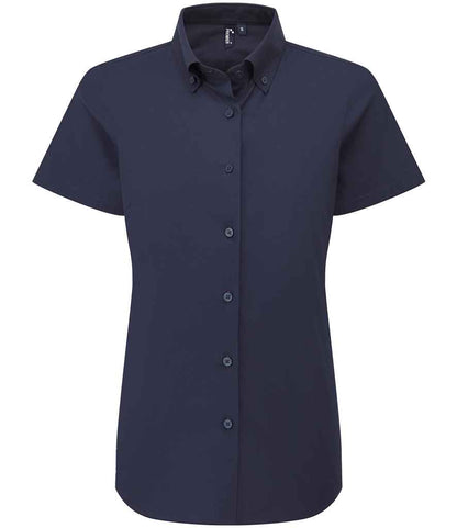 Premier PR386 Navy Front - Shirt Ready to be Embroidered and Printed by Custard Workwear - Cheap Personalised and Customised Workwear in Nottinghamshire, Derbyshire and Leicestershire