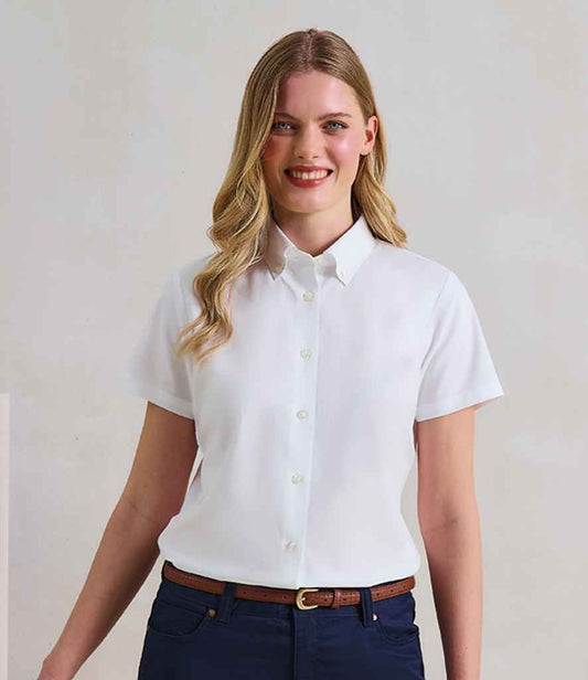 Premier PR386 White Model - Ladies Shirt Ready to be Embroidered and Printed by Custard Workwear - Cheap Personalised and Customised Workwear in Nottinghamshire, Derbyshire and Leicestershire