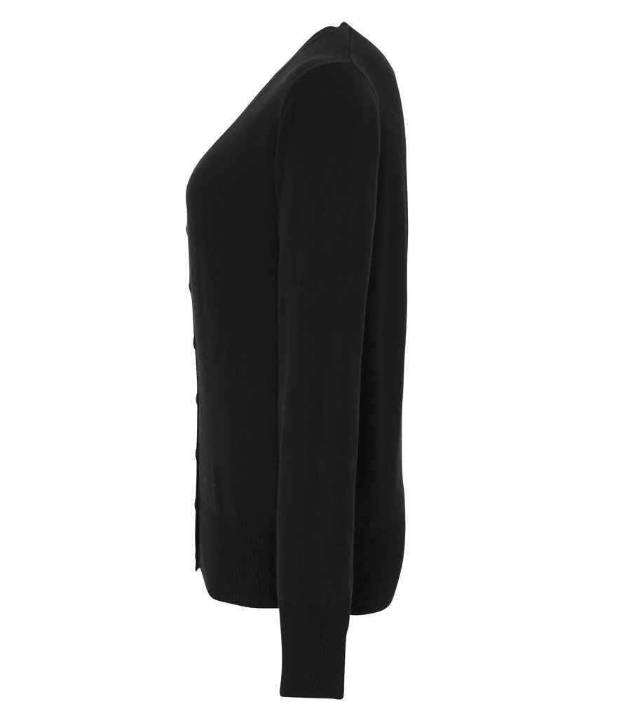 Premier PR402 Black Left - Cardigan Ready to be Embroidered by Custard Workwear - Cheap Personalised and Customised Workwear in Nottinghamshire, Derbyshire and Leicestershire