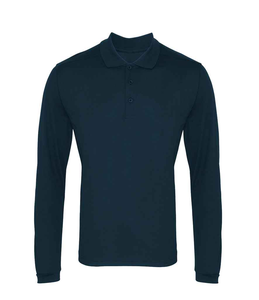 Premier PR617 Navy Front - Polo Ready to be Printed by Custard Workwear - Cheap Personalised and Customised Workwear in Nottinghamshire, Derbyshire and Leicestershire
