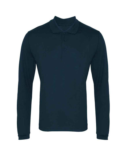 Premier PR617 Navy Front - Polo Ready to be Printed by Custard Workwear - Cheap Personalised and Customised Workwear in Nottinghamshire, Derbyshire and Leicestershire