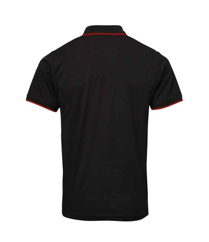 Premier PR618 Black/Red Back - Polo Ready to be Printed by Custard Workwear - Cheap Personalised and Customised Workwear in Nottinghamshire, Derbyshire and Leicestershire