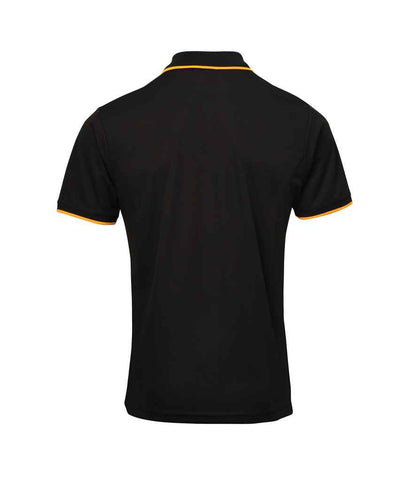 Premier PR618 Black/Sunflower Back - Polo Ready to be Printed by Custard Workwear - Cheap Personalised and Customised Workwear in Nottinghamshire, Derbyshire and Leicestershire