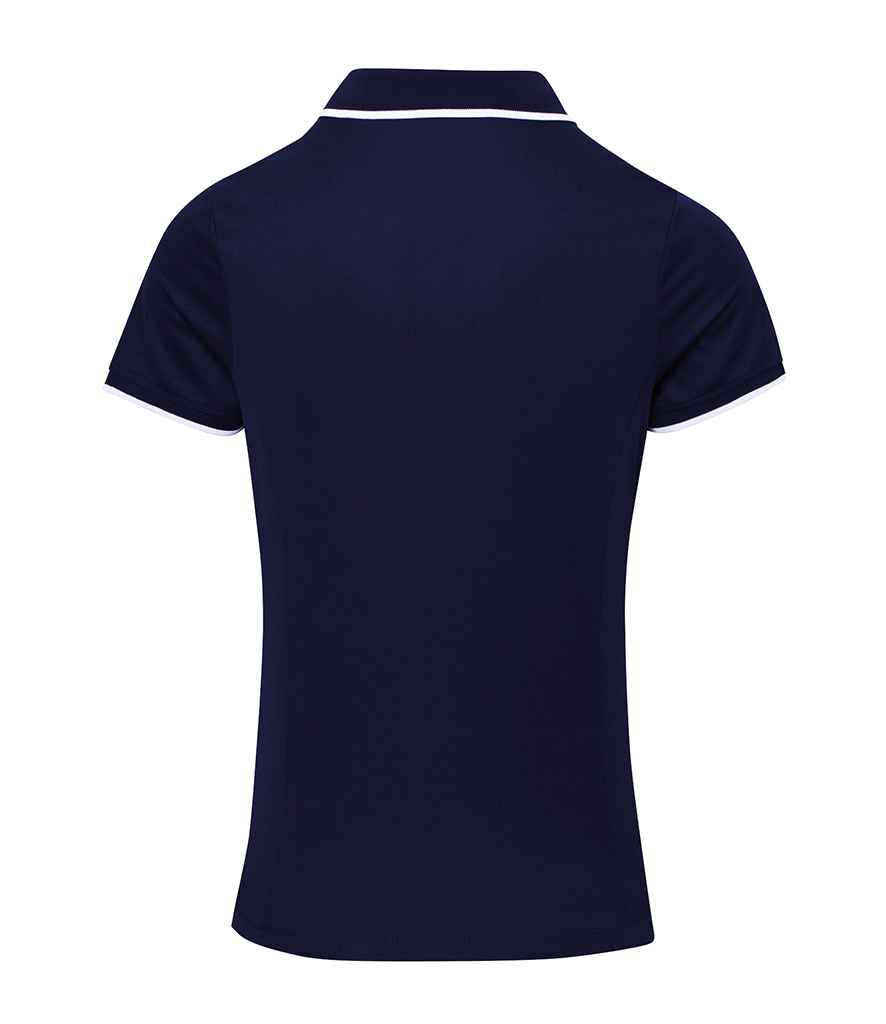 Premier PR619 Navy/White Front - Polo Ready to be Printed by Custard Workwear - Cheap Personalised and Customised Workwear in Nottinghamshire, Derbyshire and Leicestershire