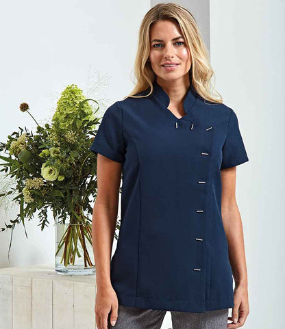Premier PR682 Navy Model - Beauty Tunic Ready to be Embroidered and Printed by Custard Workwear - Cheap Personalised and Customised Workwear in Nottinghamshire, Derbyshire and Leicestershire