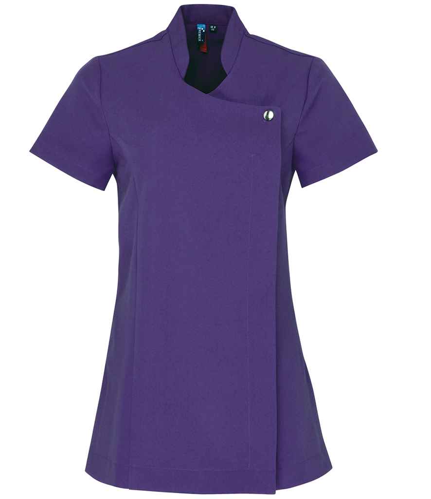 Premier PR683 Purple Front - Beauty Tunic Ready to be Embroidered and Printed by Custard Workwear - Cheap Personalised and Customised Workwear in Nottinghamshire, Derbyshire and Leicestershire